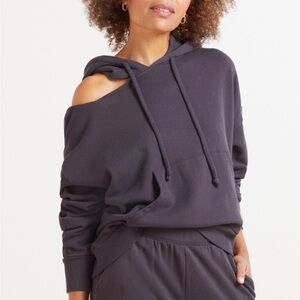 Z Supply cold shoulder hooded sweatshirt